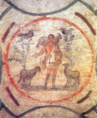 Christ as Good Shepherd, Catacombs